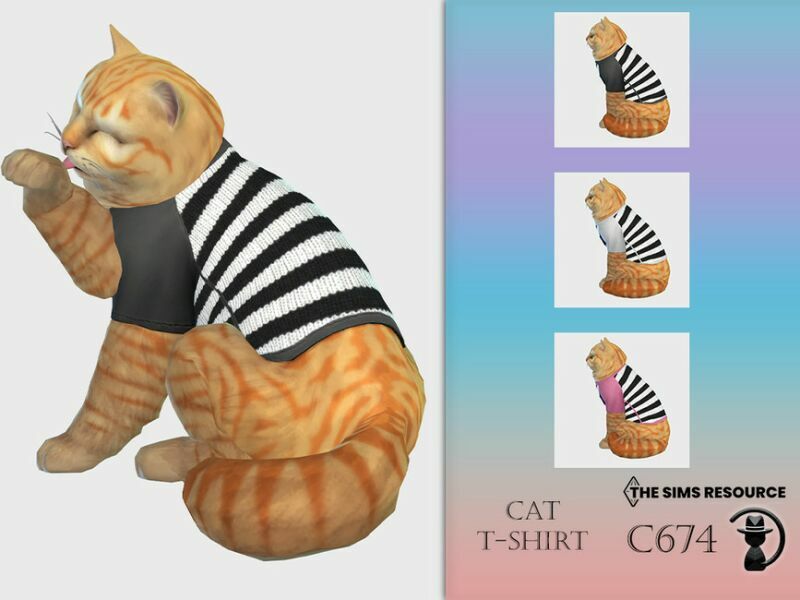 CAT T-Shirt C674 By Turksimmer 1 CAT T-Shirt C674 By Turksimmer Sims 4 CC