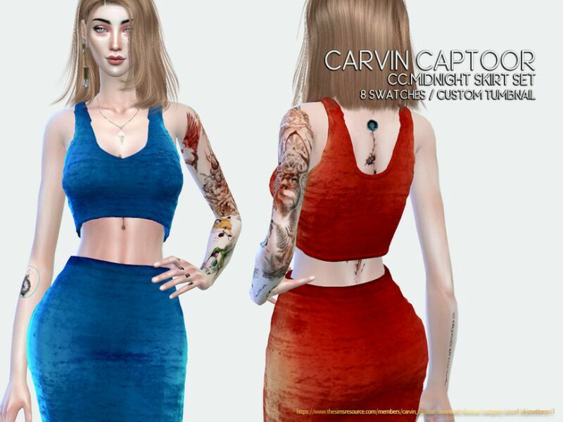 Cc.midnight Skirt SET DD 1 Cc.midnight Skirt SET DD Sims 4 CC
