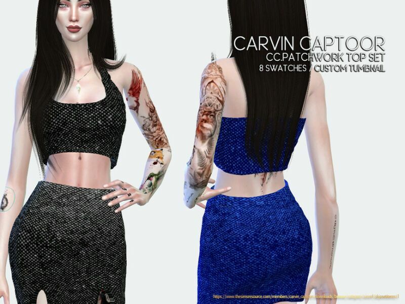 Cc.patchwork TOP SET 1 Cc.patchwork TOP SET Sims 4 CC