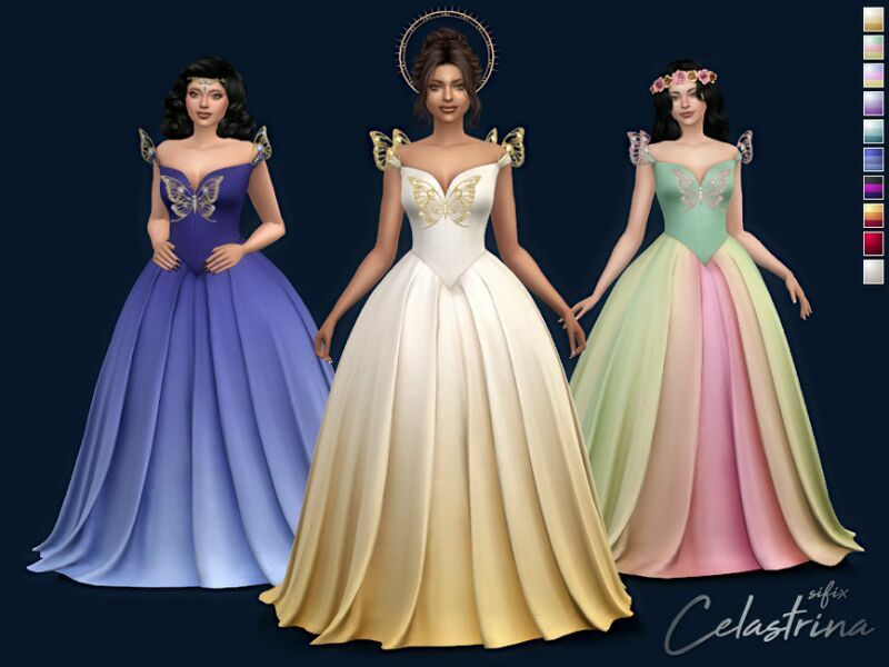 Celastrina Gown By Sifix 1 Celastrina Gown By Sifix Sims 4 CC