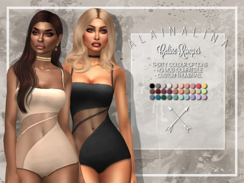 Celine Romper By Alainalina 1 Celine Romper By Alainalina Sims 4 CC
