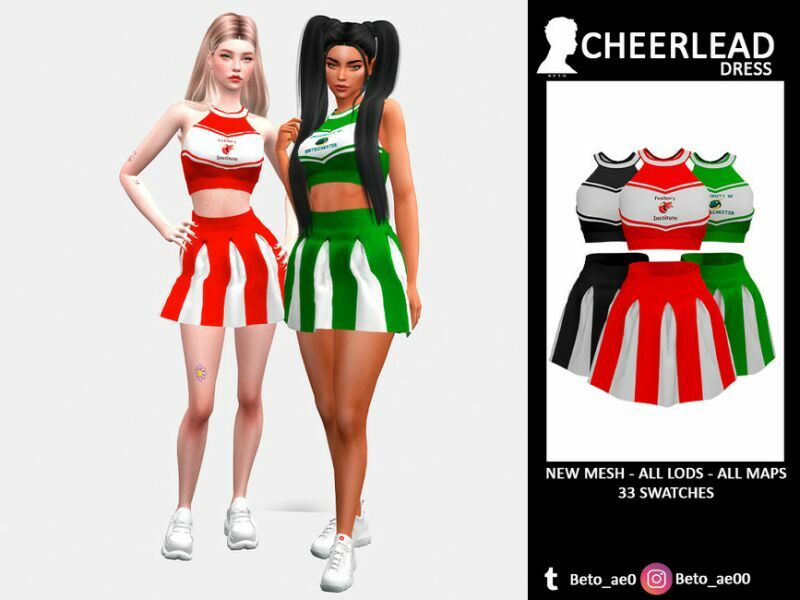 Cheerleader (Dress) 1 Cheerleader (Dress) Sims 4 CC