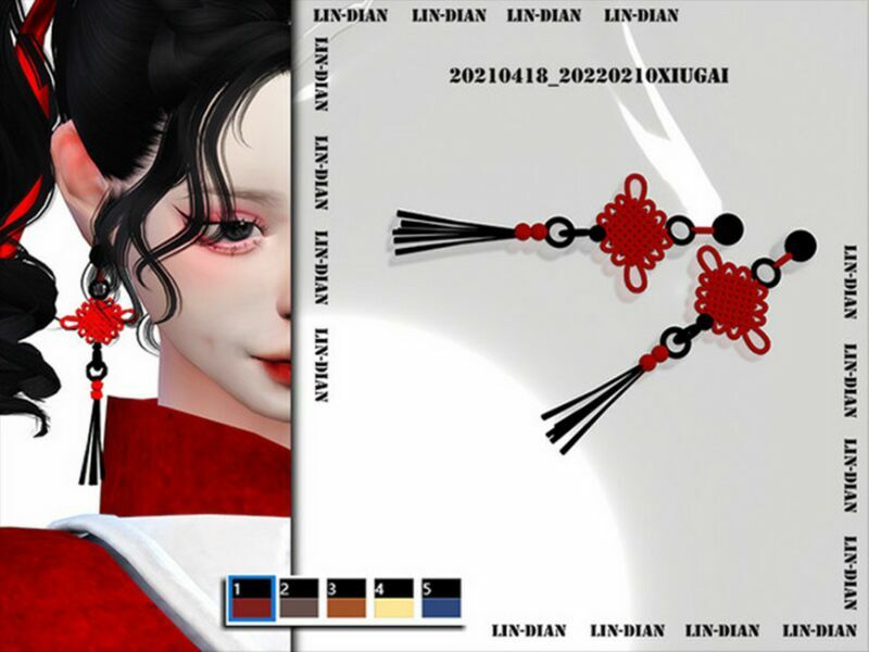 Chinese Knot Earrings 1 Chinese Knot Earrings Sims 4 CC