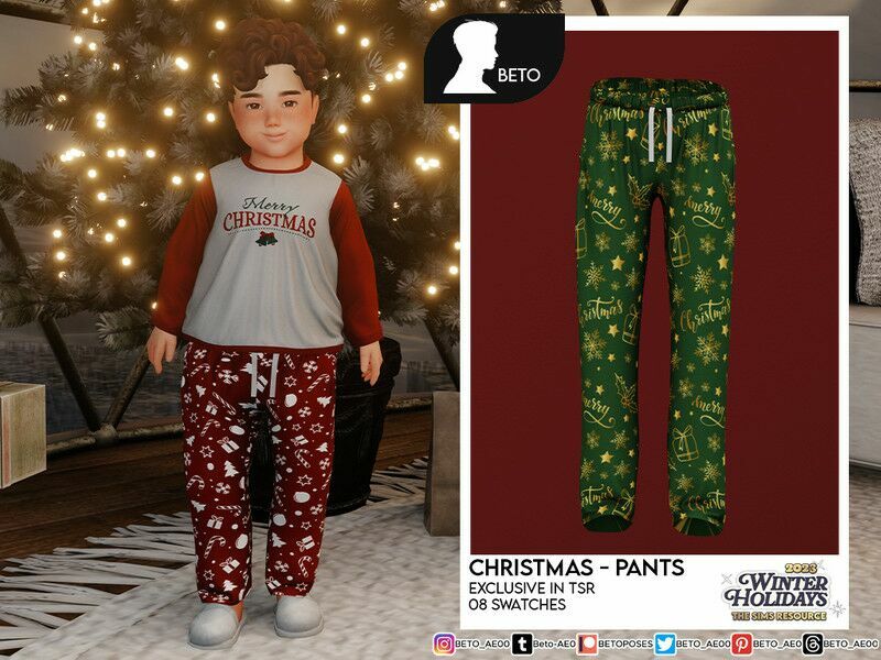 Christmas (Pants – Toddler Version) 1 Christmas (Pants – Toddler Version) Sims 4 CC