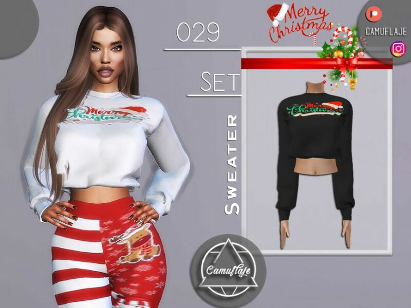 Christmas SET 029 – Sweater By Camuflaje 1 Christmas SET 029 – Sweater By Camuflaje Sims 4 CC