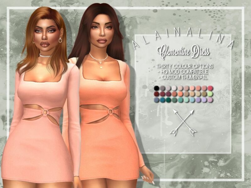 Clementine Dress By Alainalina 1 Clementine Dress By Alainalina Sims 4 CC
