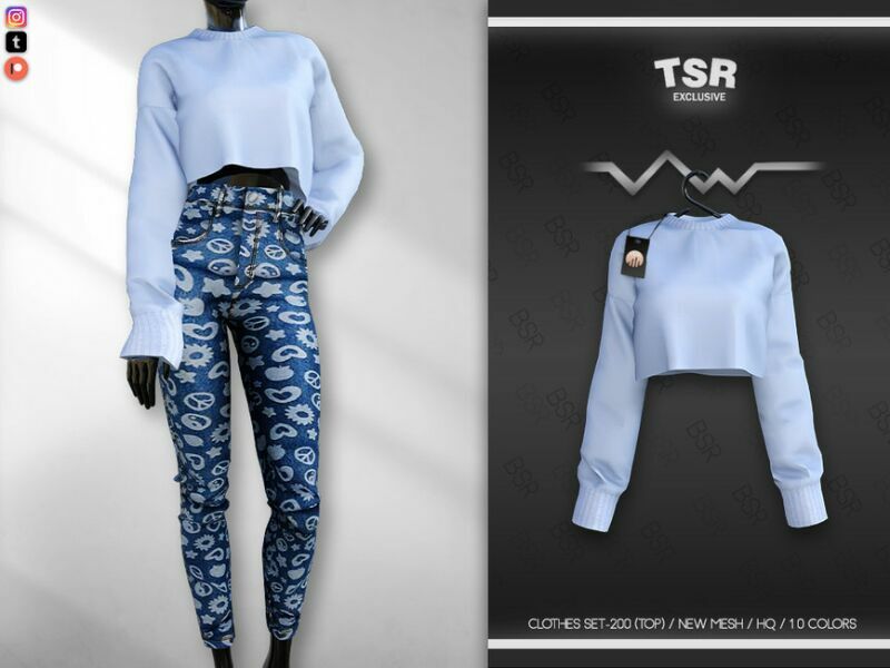 Clothes SET-200 (TOP) BD655 By Busra-Tr 1 Clothes SET-200 (TOP) BD655 By Busra-Tr Sims 4 CC