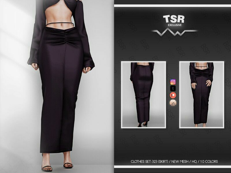 Clothes SET-323 (Skirt) BD916 1 Clothes SET-323 (Skirt) BD916 Sims 4 CC