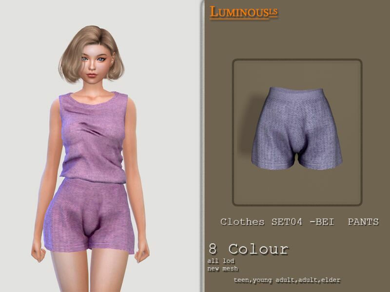 Clothes SET04 -BEI Pants By Luminousls 1 Clothes SET04 -BEI Pants By Luminousls Sims 4 CC