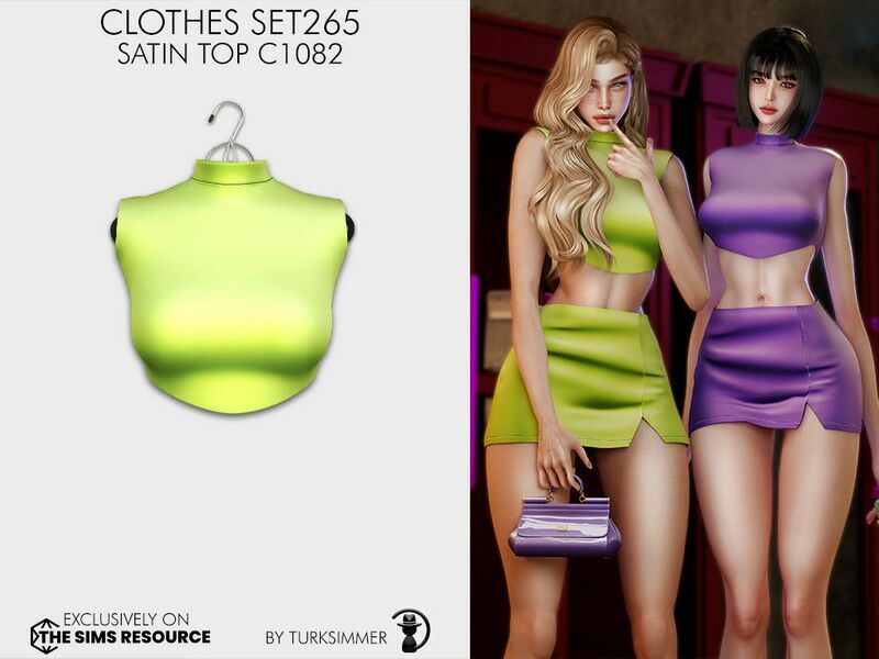 Clothes SET265 – Satin TOP C1082 For / Everyday 1 Clothes SET265 – Satin TOP C1082 For / Everyday Sims 4 CC