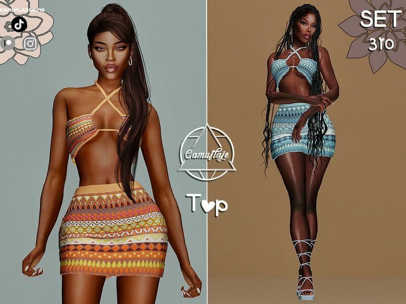 “ Clothing: GEO Print TOP SET” 1 “ Clothing: GEO Print TOP SET” Sims 4 CC