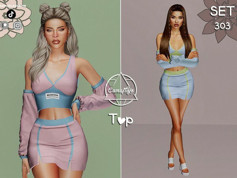 Clothing: SET 303 TOP 1 Clothing: SET 303 TOP Sims 4 CC