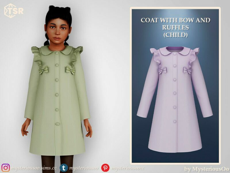 Coat With BOW And Ruffles Child By Mysteriousoo 1 Coat With BOW And Ruffles Child By Mysteriousoo Sims 4 CC