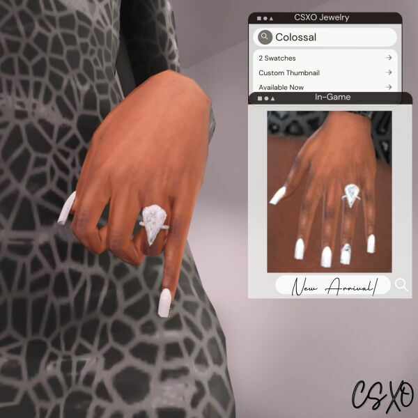 sims 4 cc colossal pear diamond ring 2