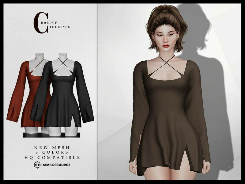 Cotton Dress D-323 1 Cotton Dress D-323 Sims 4 CC