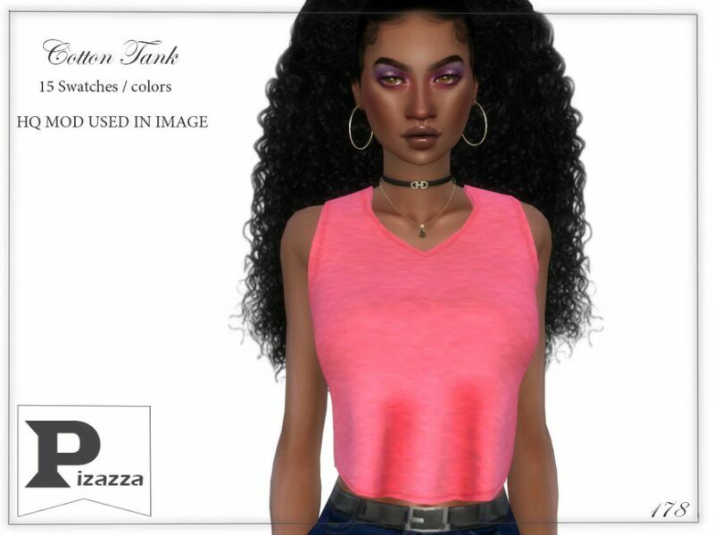 Cotton Tank By Pizazz 1 Cotton Tank By Pizazz Sims 4 CC