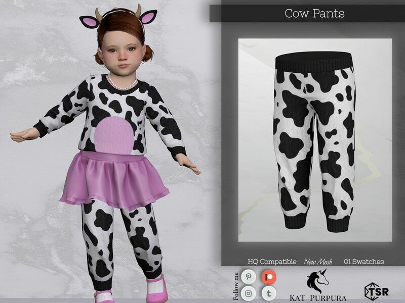 COW Pants By Katpurpura 1 COW Pants By Katpurpura Sims 4 CC