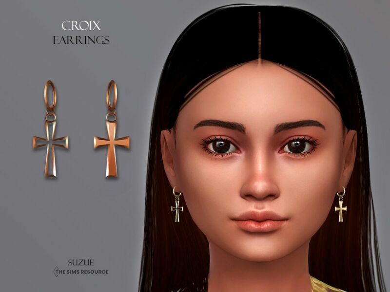 Croix Earrings Child By Suzue 1 Croix Earrings Child By Suzue Sims 4 CC