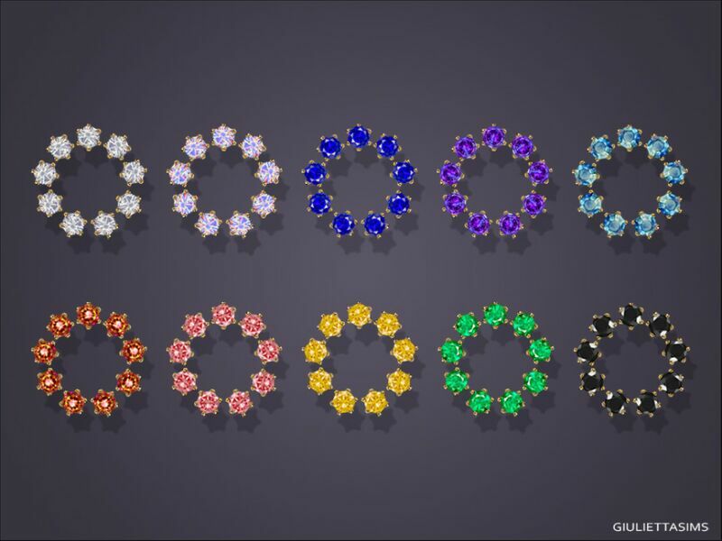 Crystal Circle Earrings By Feyona 2 sims 4 cc crystal circle earrings by feyona 2