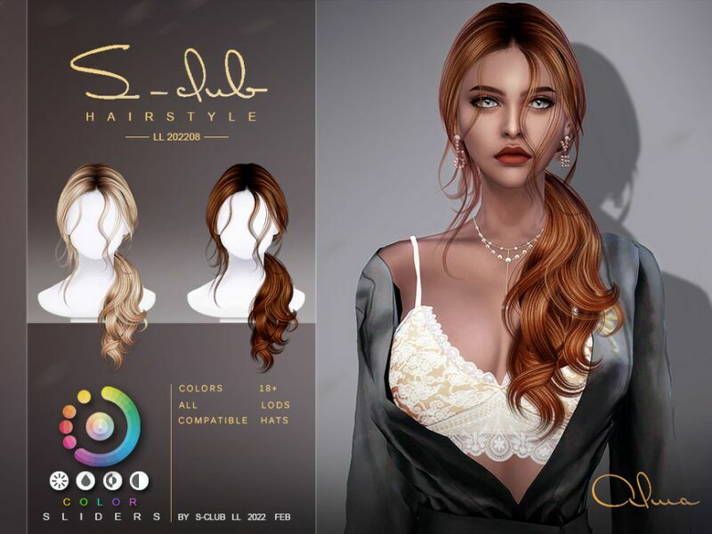 Curly Braid Hairstyles (Alma) By S-Club By S-Club 1 Curly Braid Hairstyles (Alma) By S-Club By S-Club Sims 4 CC