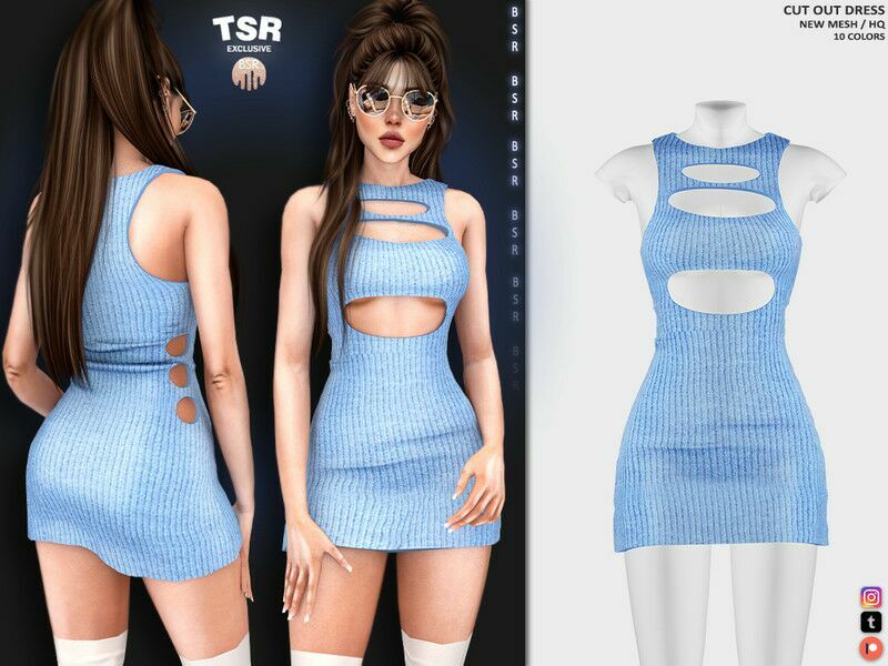 CUT OUT Dress BD1164 1 CUT OUT Dress BD1164 Sims 4 CC