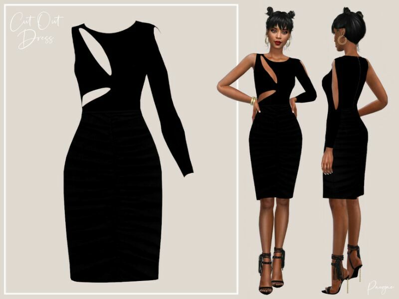 Cutout Dress By Paogae 1 Cutout Dress By Paogae Sims 4 CC