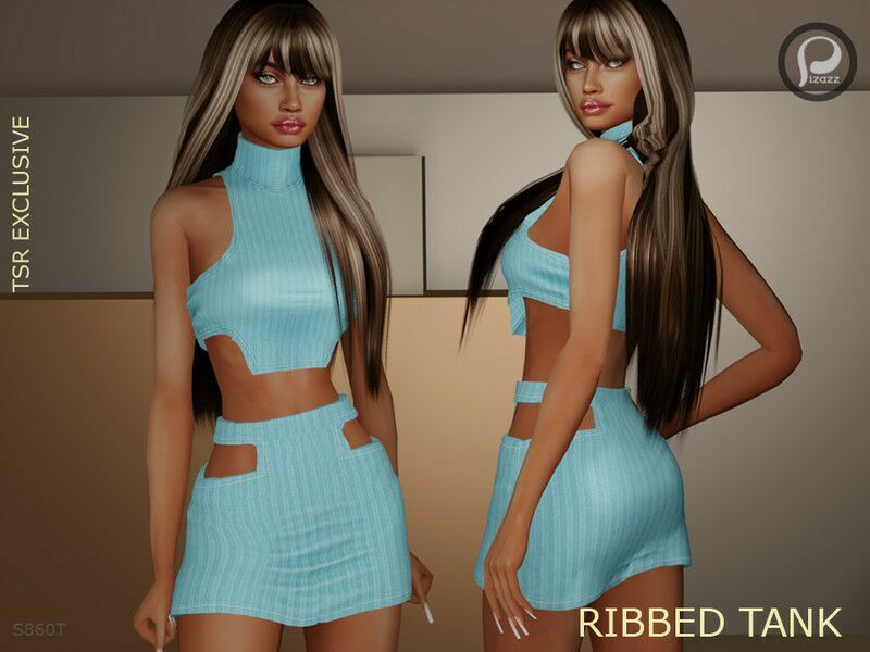 Cutout Ribbed Skirt S860B By Pizazz 1 Cutout Ribbed Skirt S860B By Pizazz Sims 4 CC