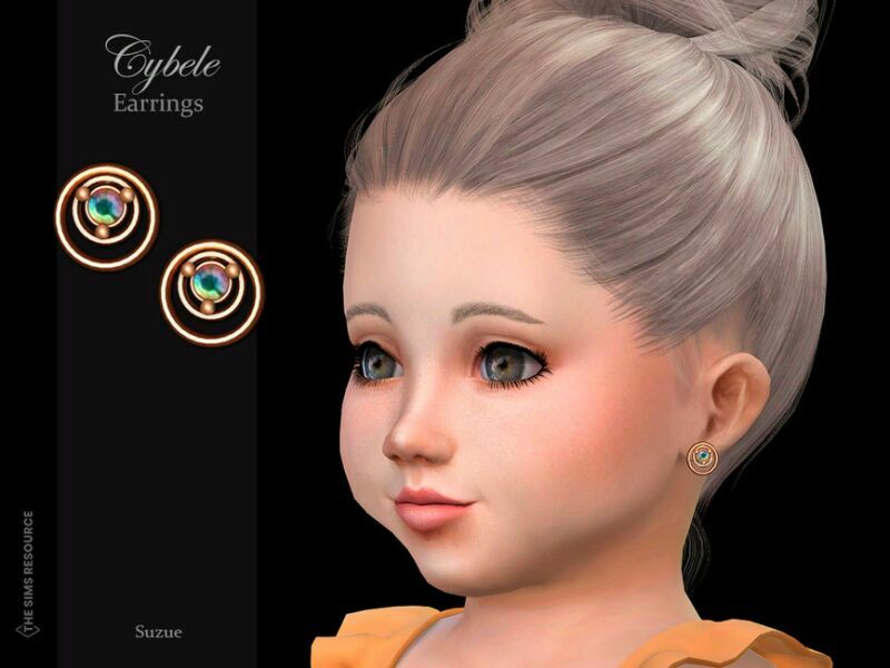 Cybele Earrings Toddler By Suzue 1 Cybele Earrings Toddler By Suzue Sims 4 CC