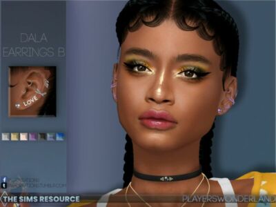 Dala Earrings B By Playerswonderland Sims 4 CC