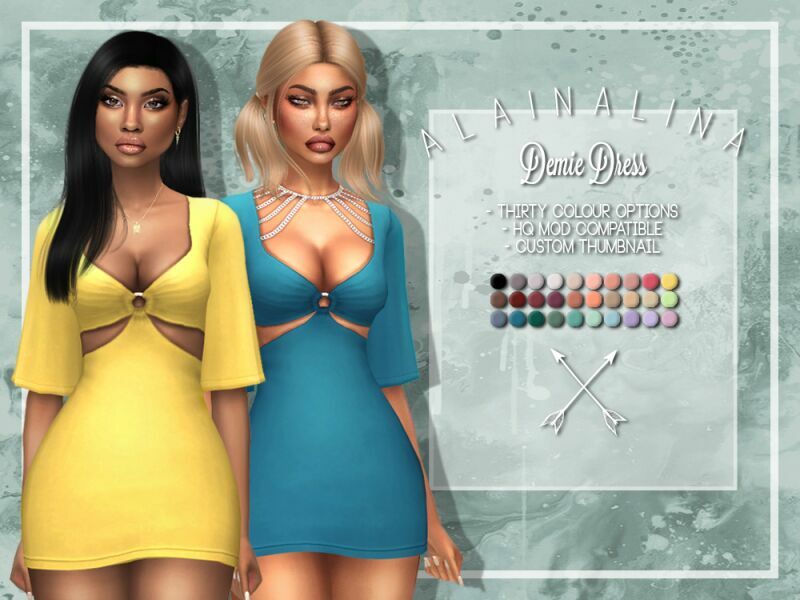 Demie Dress By Alainalina 1 Demie Dress By Alainalina Sims 4 CC