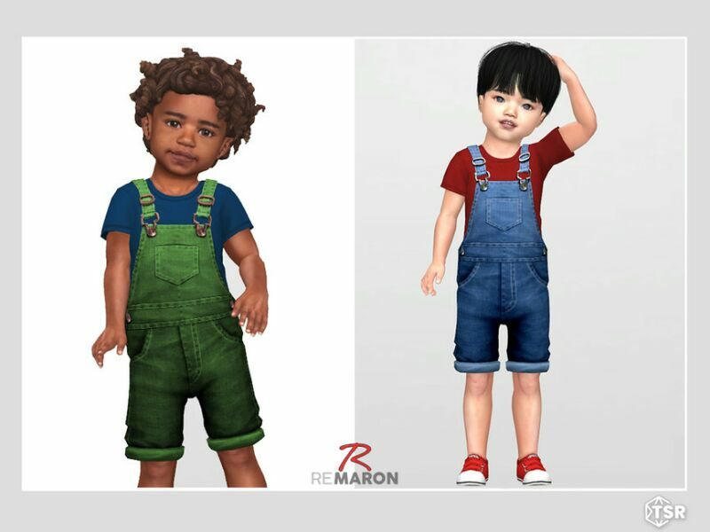 Denim Jumpsuit 01 For Toddler By Remaron 2 sims 4 cc denim jumpsuit 01 for toddler by remaron 2