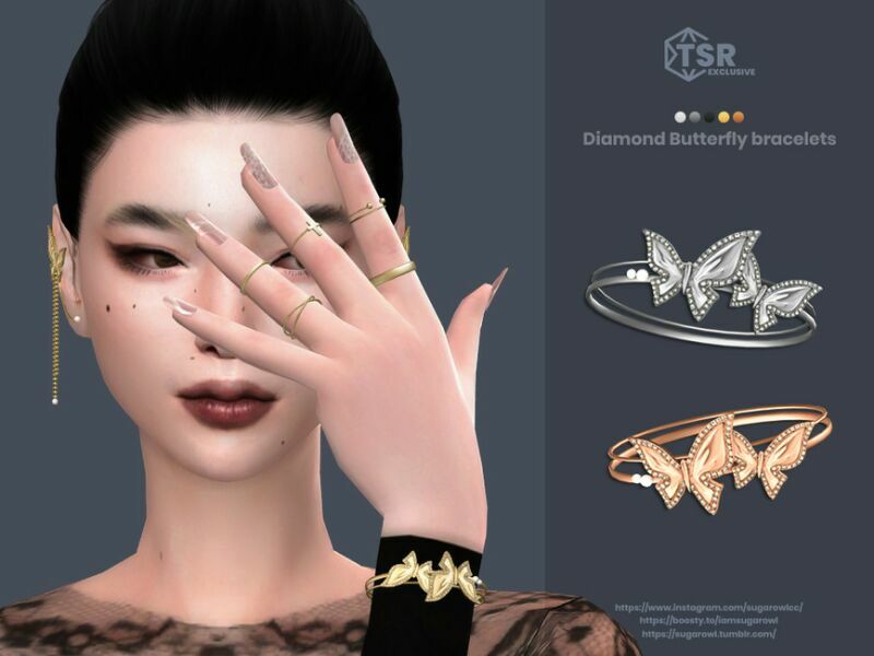 Diamond Butterfly Bracelets 1 Diamond Butterfly Bracelets Sims 4 CC