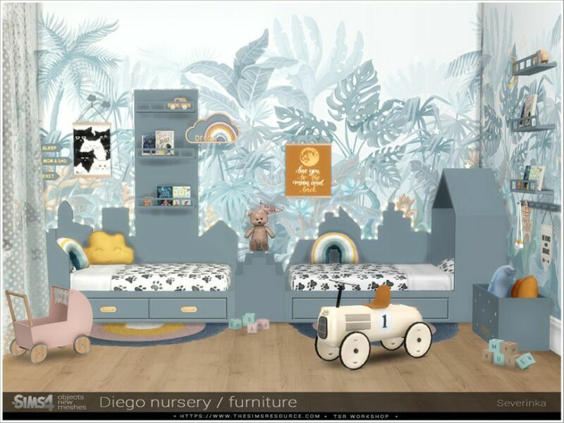 Diego Nursery Furniture By Severinka_ 1 Diego Nursery Furniture By Severinka_ Sims 4 CC
