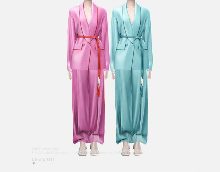 Dint Trimmed Suit By Charonlee 1 Dint Trimmed Suit By Charonlee Sims 4 CC