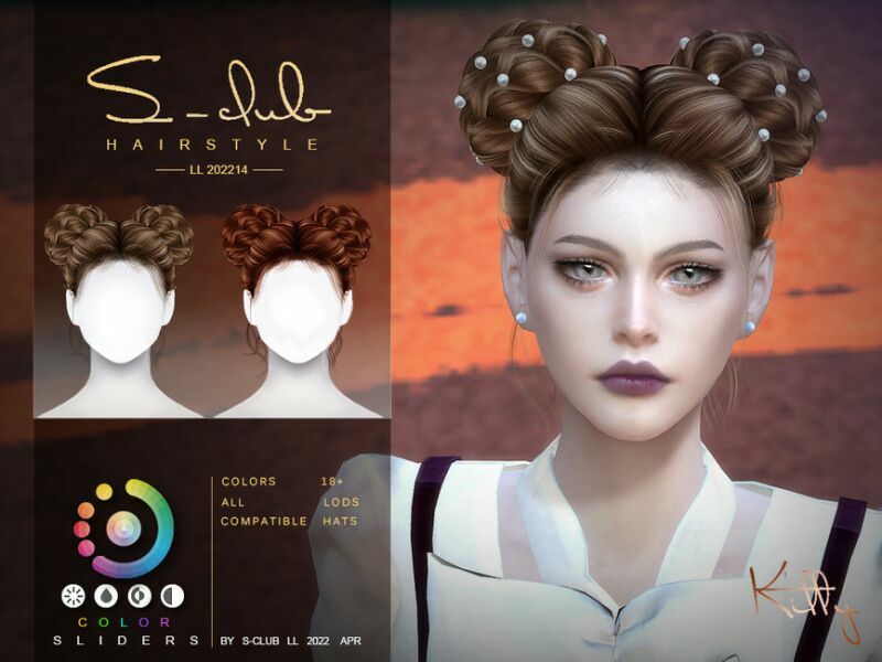 Double-Buns(Kitty) By S-Club By S-Club 1 Double-Buns(Kitty) By S-Club By S-Club Sims 4 CC