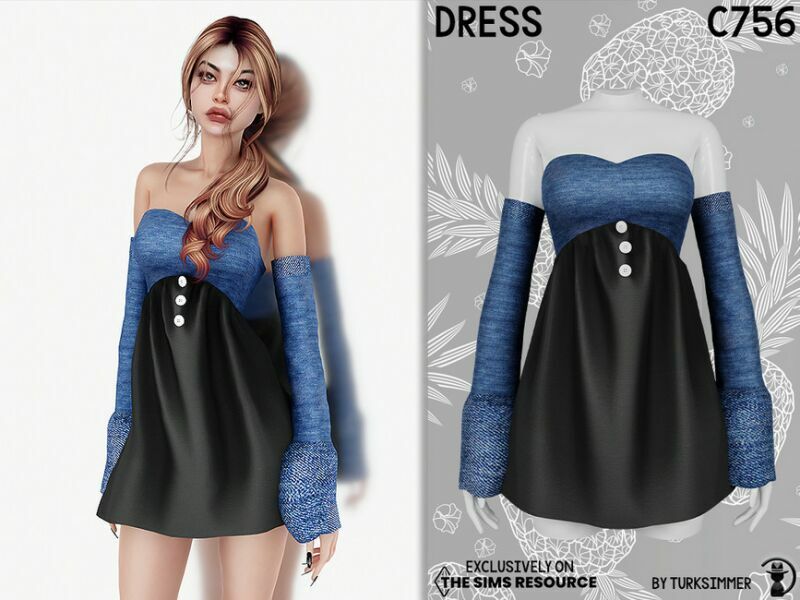 Dress C756 By Turksimmer 1 Dress C756 By Turksimmer Sims 4 CC