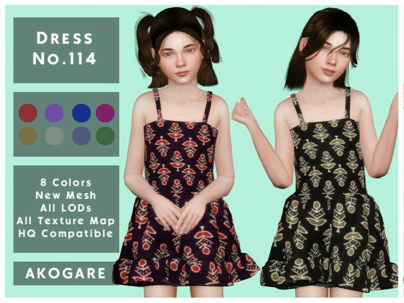Dress NO.114 By _Akogare_ 1 Dress NO.114 By _Akogare_ Sims 4 CC