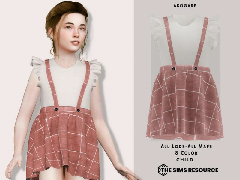 Dress NO.197 By _Akogare_ 1 Dress NO.197 By _Akogare_ Sims 4 CC