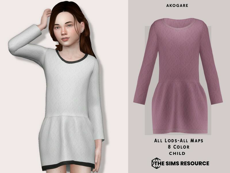 Dress NO.231 By _Akogare_ 1 Dress NO.231 By _Akogare_ Sims 4 CC