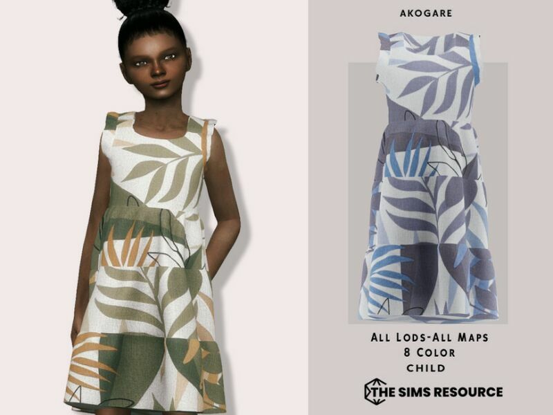 Dress NO.245 By _Akogare_ 1 Dress NO.245 By _Akogare_ Sims 4 CC