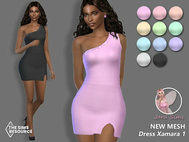 Dress Xamara 1 – NEW Mesh 1 Dress Xamara 1 – NEW Mesh Sims 4 CC