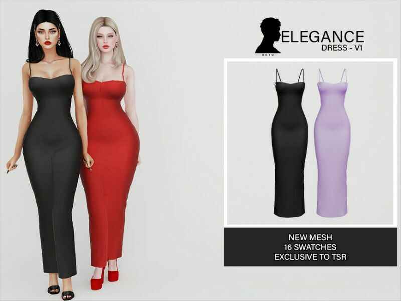 Elegance (Dress V1) 1 Elegance (Dress V1) Sims 4 CC