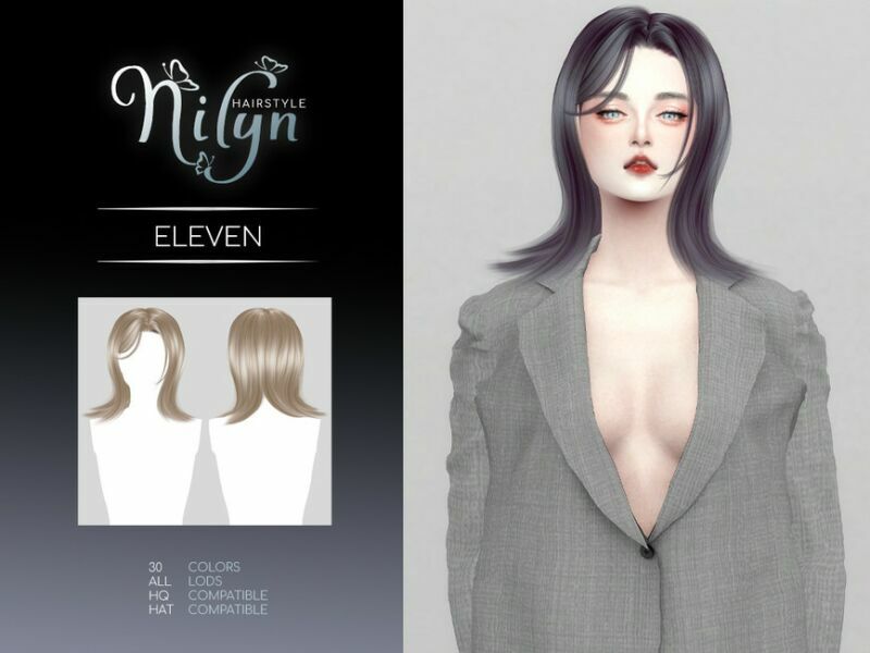 Eleven Hair – NEW Mesh By Nilyn 1 Eleven Hair – NEW Mesh By Nilyn Sims 4 CC