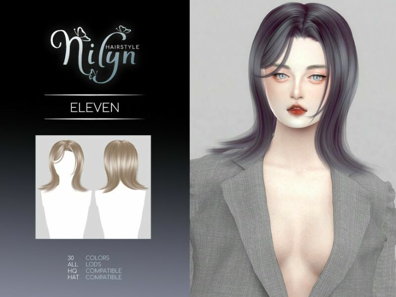Eleven Hair – NEW Mesh By Nilyn 2 sims 4 cc eleven hair new mesh by nilyn 2