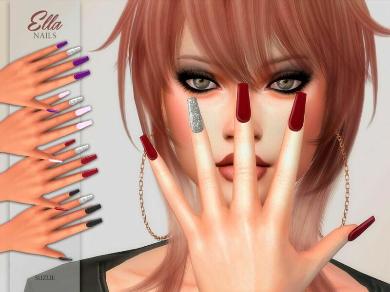 Ella Nails By Suzue 1 Ella Nails By Suzue Sims 4 CC