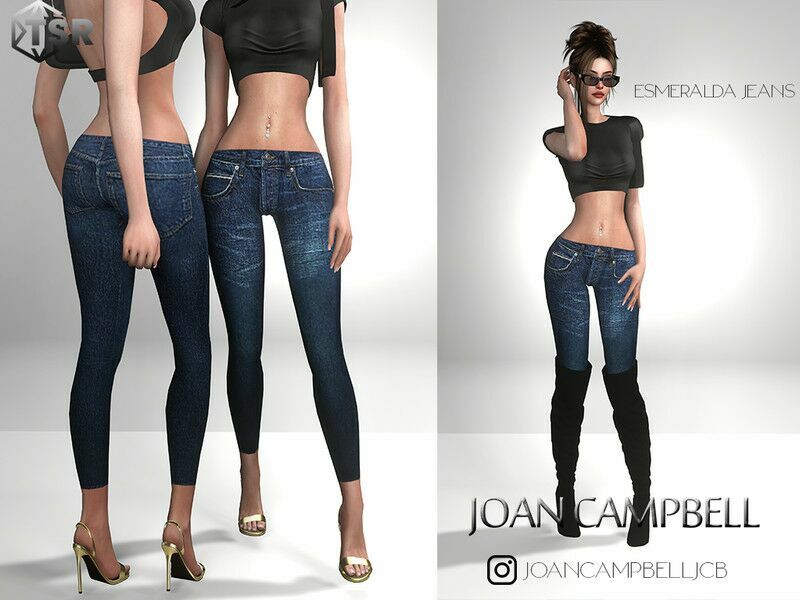 Esmeralda LOW Rise Jeans 1 Esmeralda LOW Rise Jeans Sims 4 CC