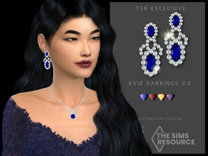 Evie Earrings V3 By Glitterberryfly 1 Evie Earrings V3 By Glitterberryfly Sims 4 CC