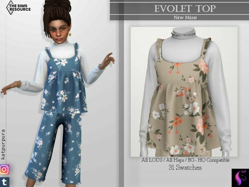 Evolet TOP By Katpurpura 1 Evolet TOP By Katpurpura Sims 4 CC