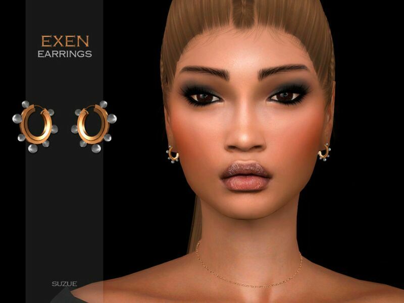 Exen Earrings By Suzue 1 Exen Earrings By Suzue Sims 4 CC