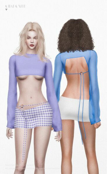 Fanci Club Beautiful In This Skirt&Pick ME Girl TOP By Charonlee 3 sims 4 cc fanci club beautiful in this skirtpick me girl top by charonlee 2